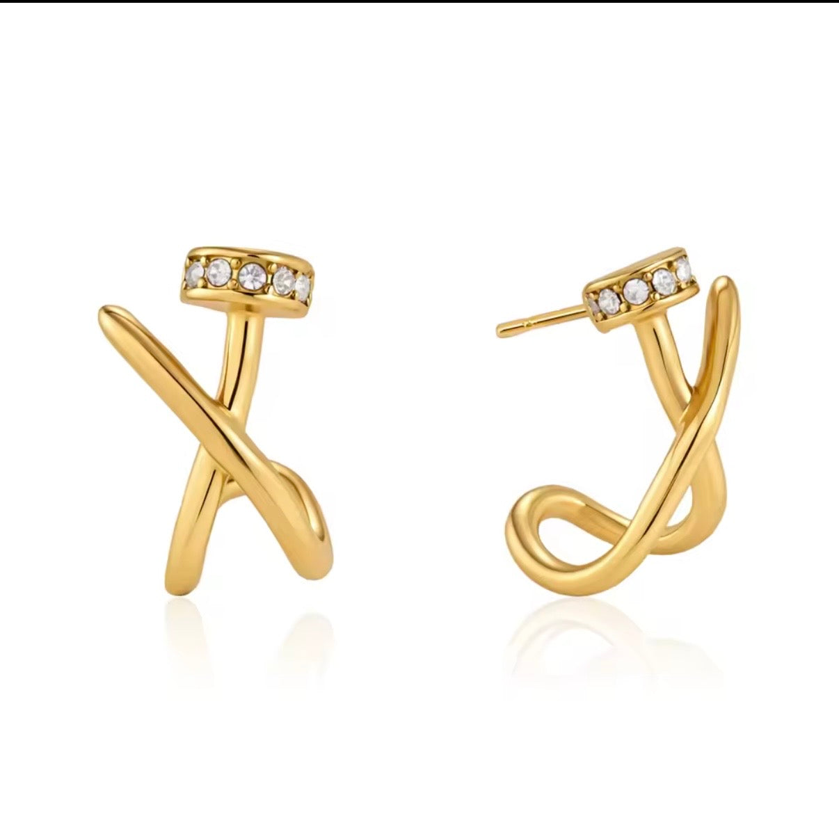 Maria Twisted Jewelled Nail Studs