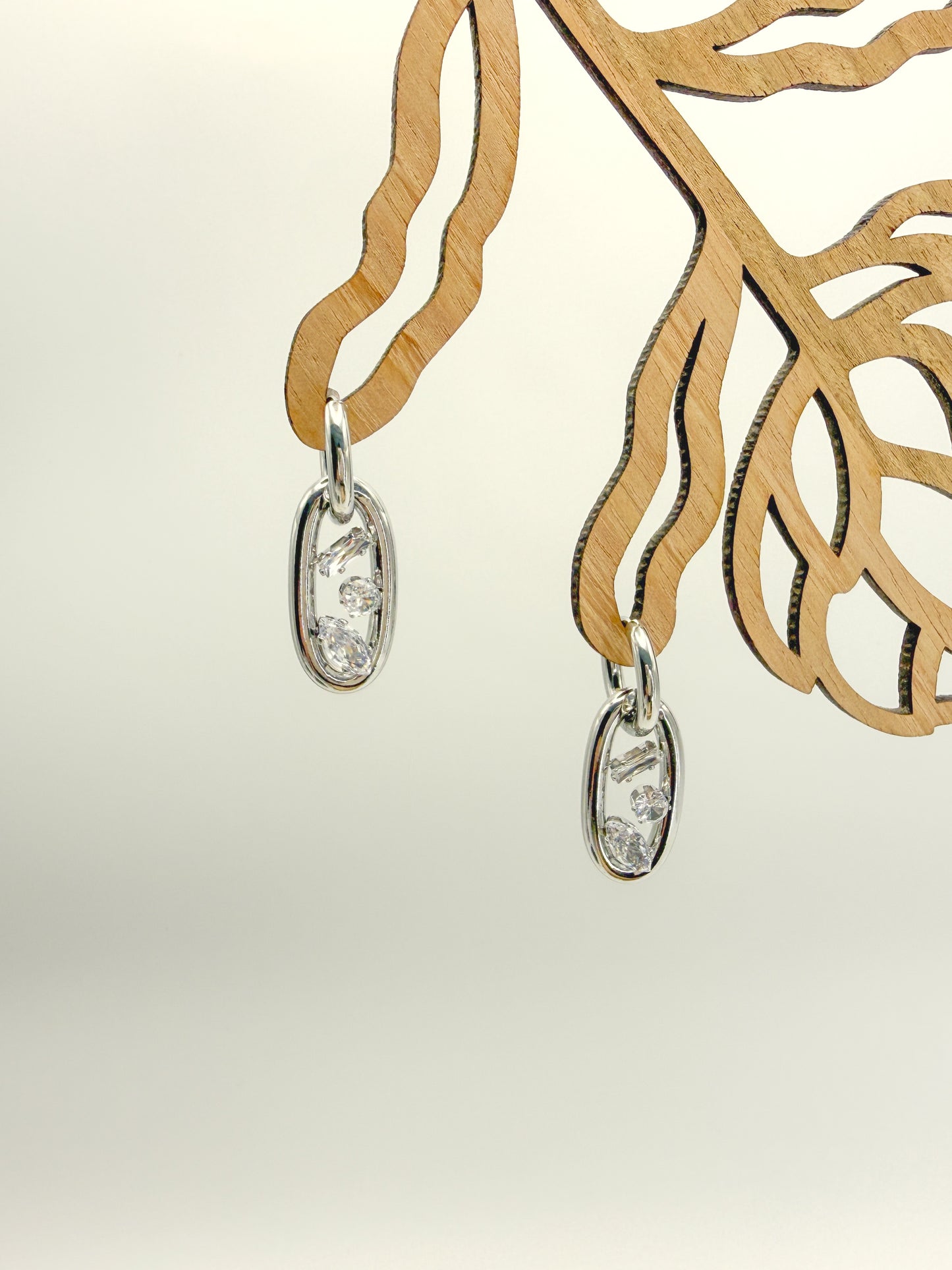 Niamh Hoop and Oval Drop Zircon featured Statement earrings