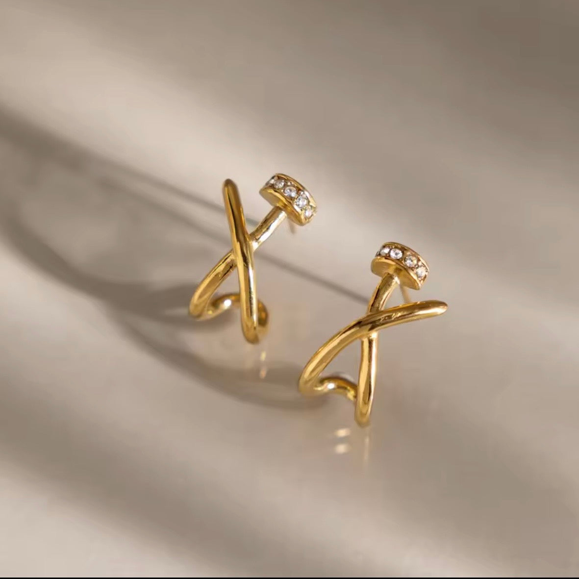 Maria Twisted Jewelled Nail Studs
