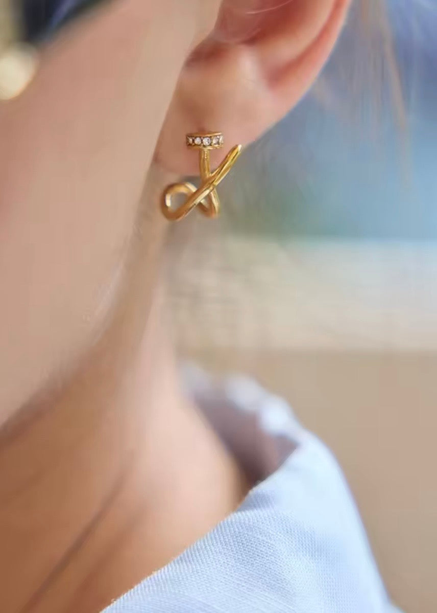 Maria Twisted Jewelled Nail Studs