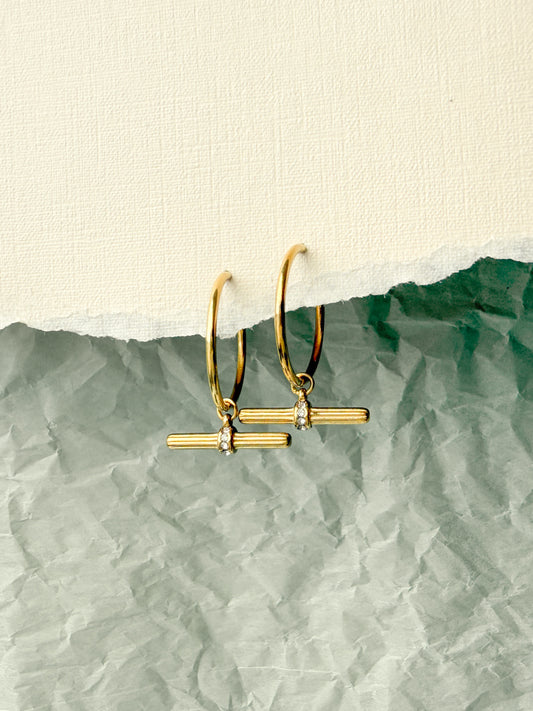 Ultra Chic and Trendy T-Bar Hoop Earrings
