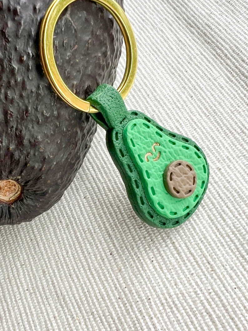 Personalised Avocado Polymer Clay Keychain