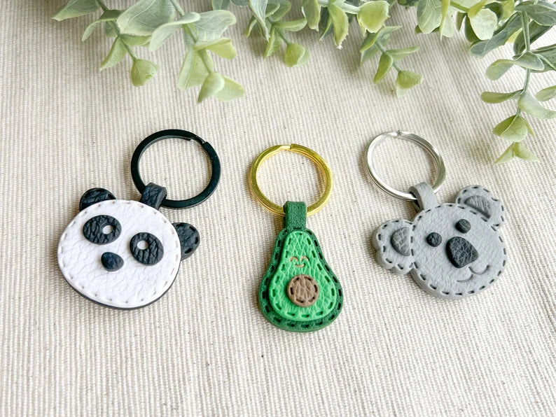 Personalised Avocado Polymer Clay Keychain