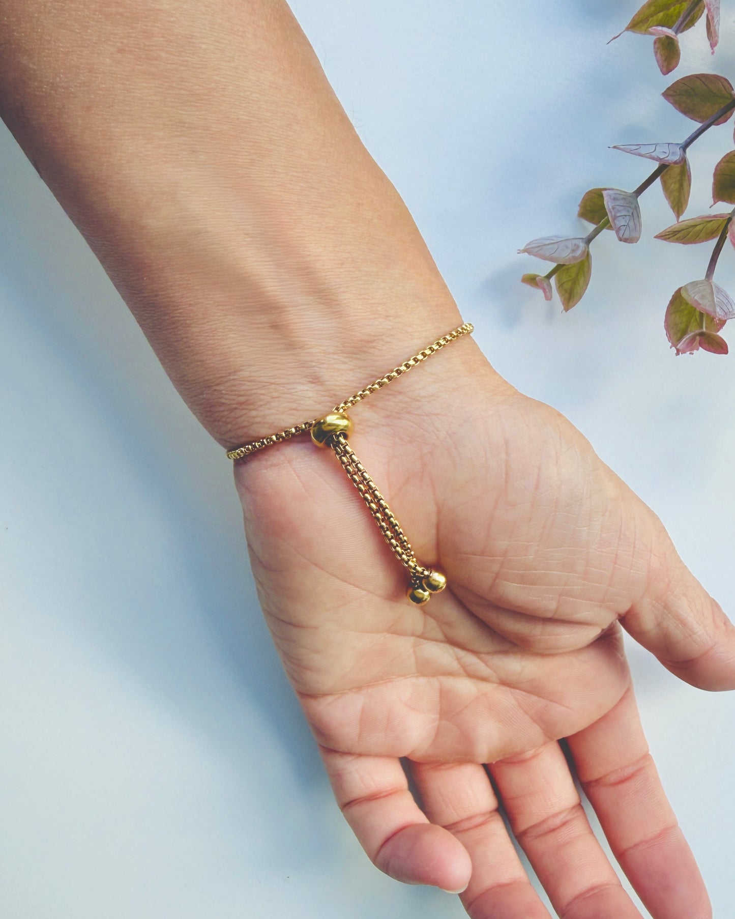 Adjustable Initial & Birthstone Bracelet