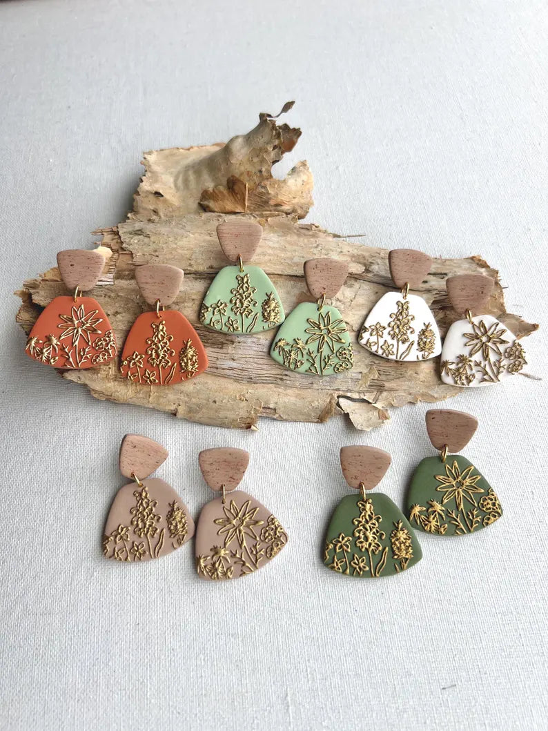 ISLA Australian Native floral texture detail statement earrings