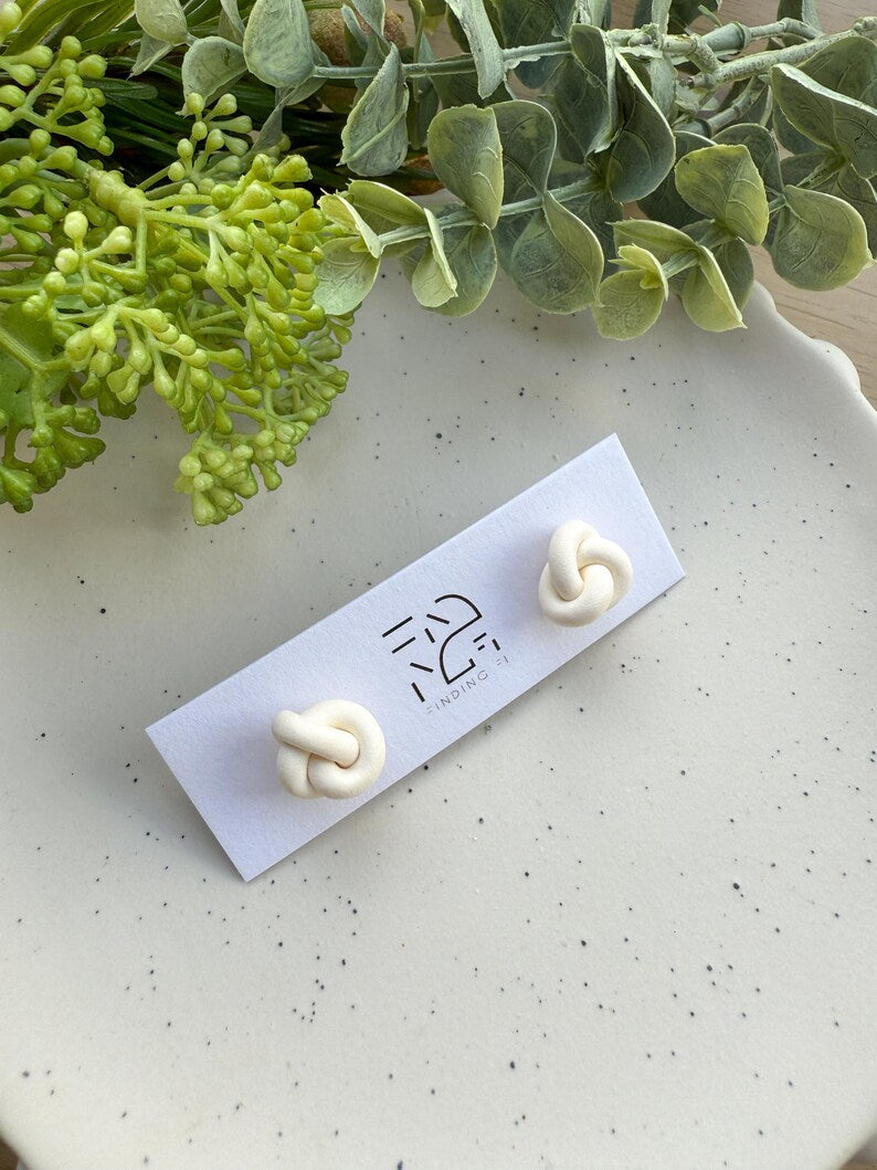 Knot Stud Earrings Adorable Handmade
