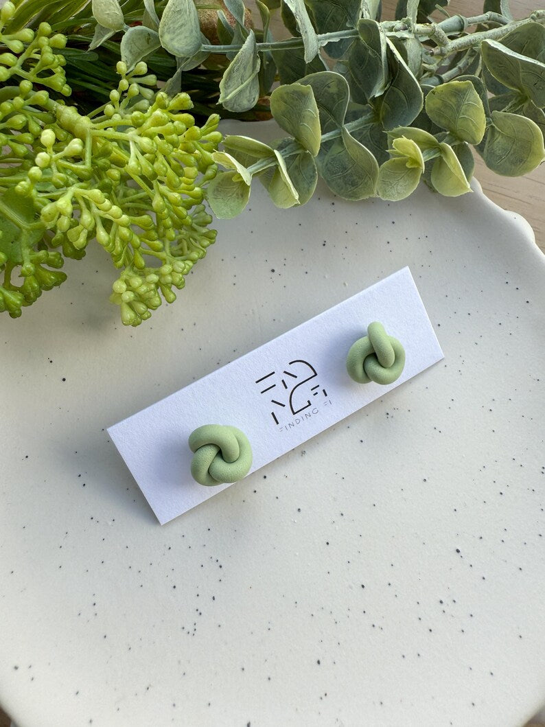 Knot Stud Earrings Adorable Handmade