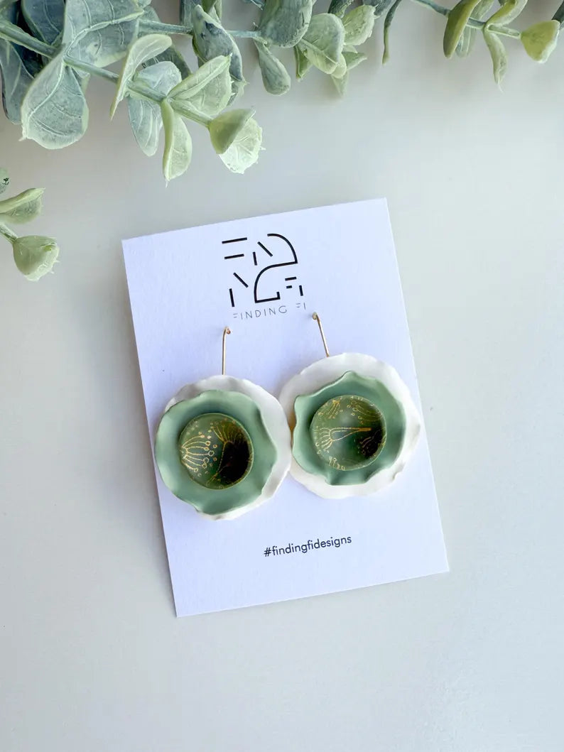 MAGGY Rippled Petal Floral Statement Earrings