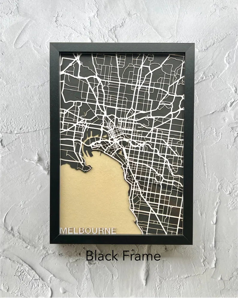 MELBOURNE Laser Cut Street Map