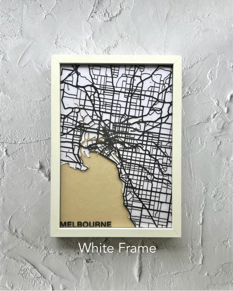 MELBOURNE Laser Cut Street Map