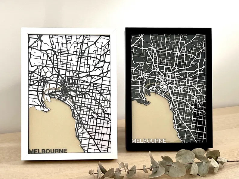 MELBOURNE Laser Cut Street Map