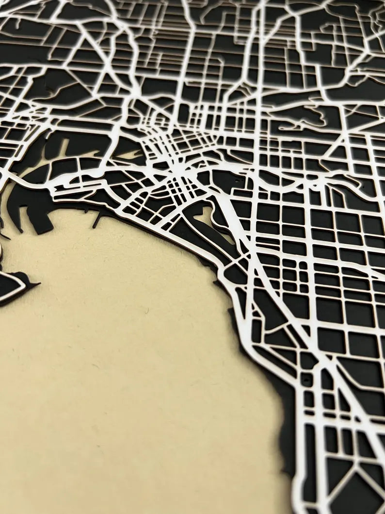 MELBOURNE Laser Cut Street Map