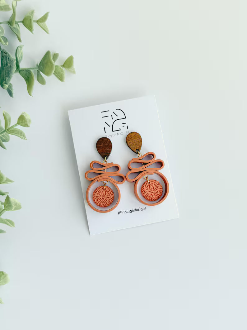 SABRINA Ribbon fold twist statement earrings