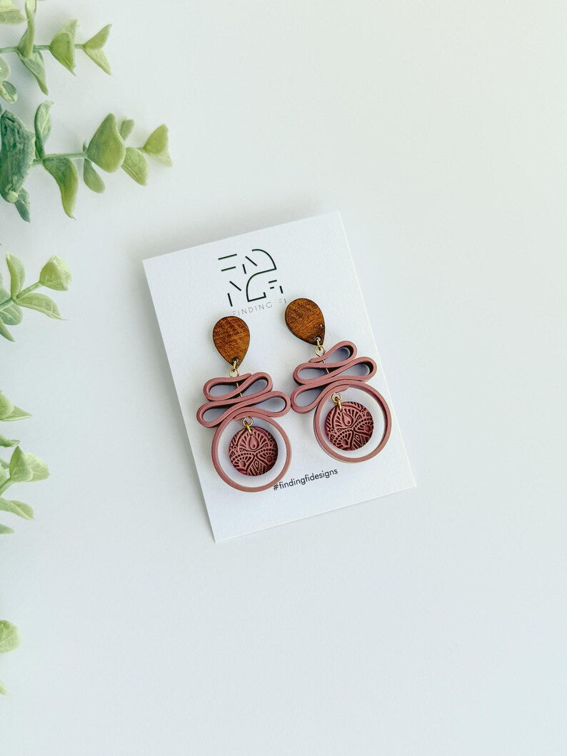 SABRINA Ribbon fold twist statement earrings