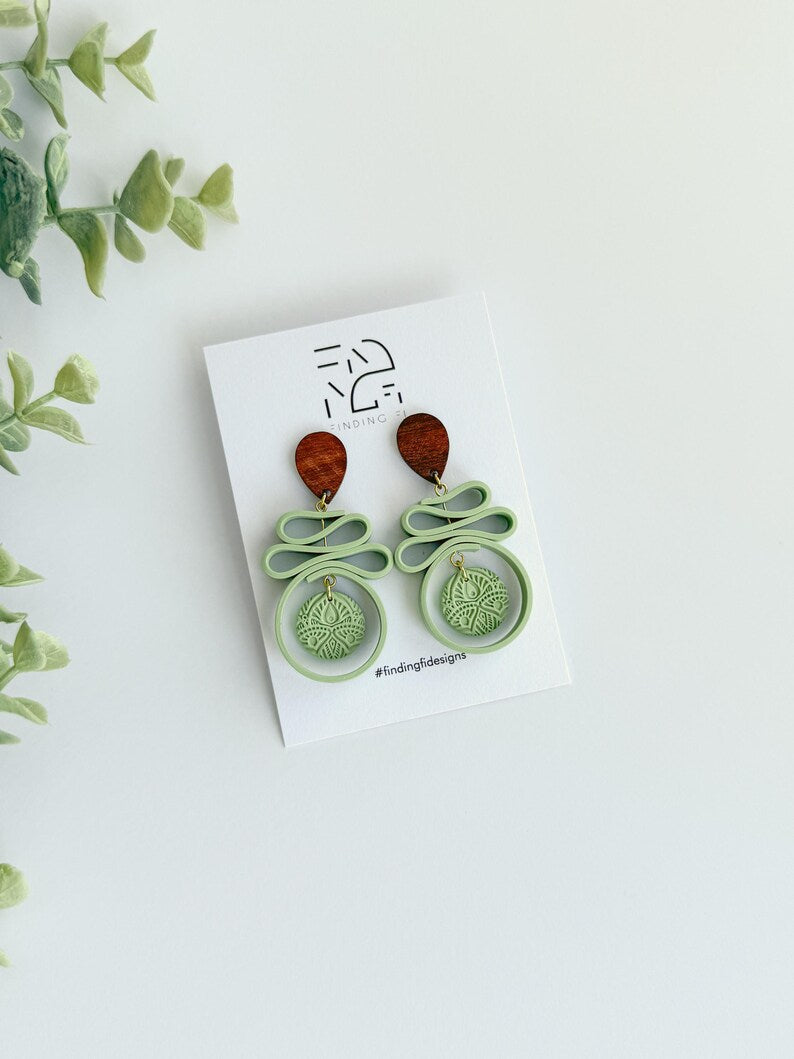 SABRINA Ribbon fold twist statement earrings
