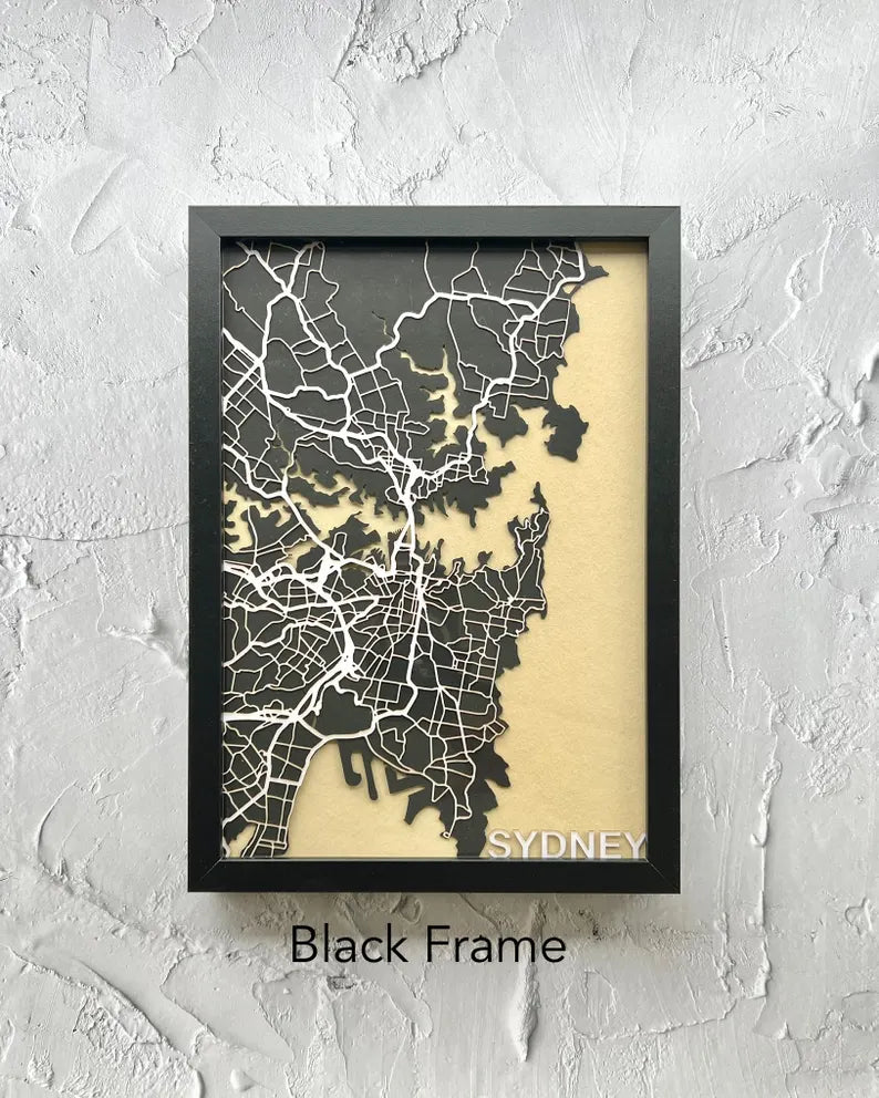 SYDNEY Laser Cut Street Map