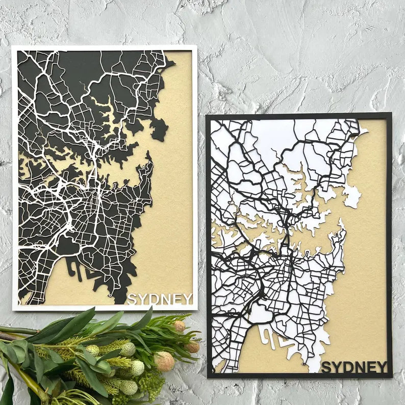 SYDNEY Laser Cut Street Map